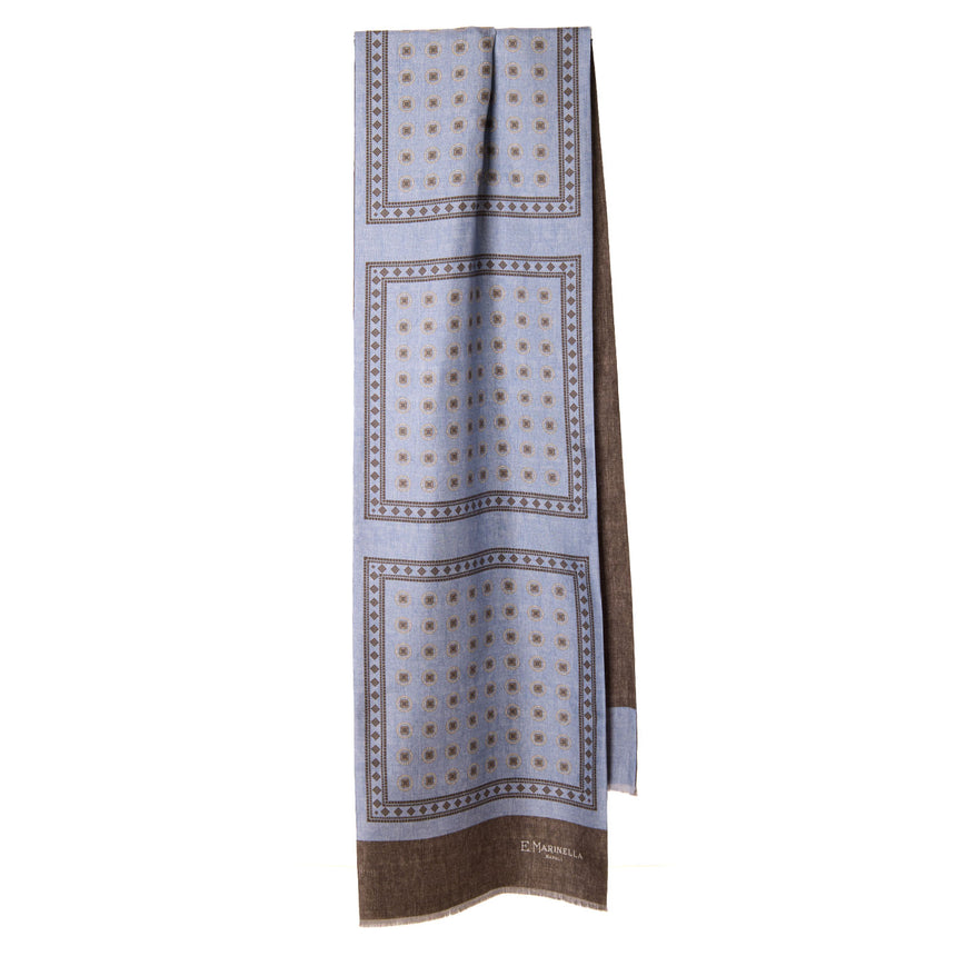 LIGHT BLUE DOUBLE SILK SCARF