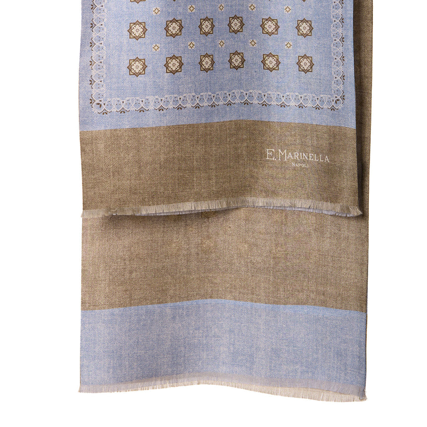 SCIARPA TUBOLARE AZZURRO IN SETA TWILL