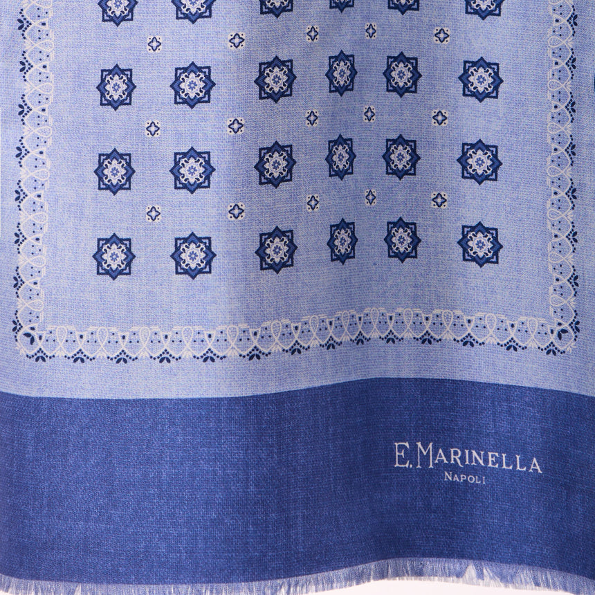 SCIARPA TUBOLARE AZZURRO IN SETA TWILL