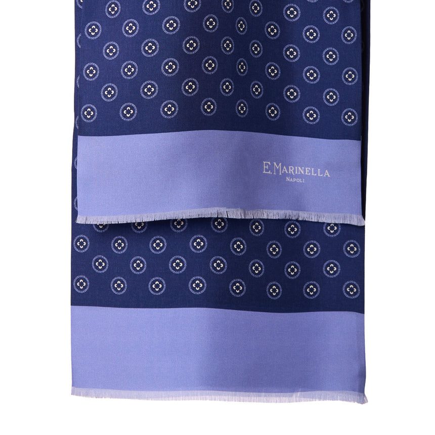 SCIARPA TUBOLARE BLU IN SETA TWILL