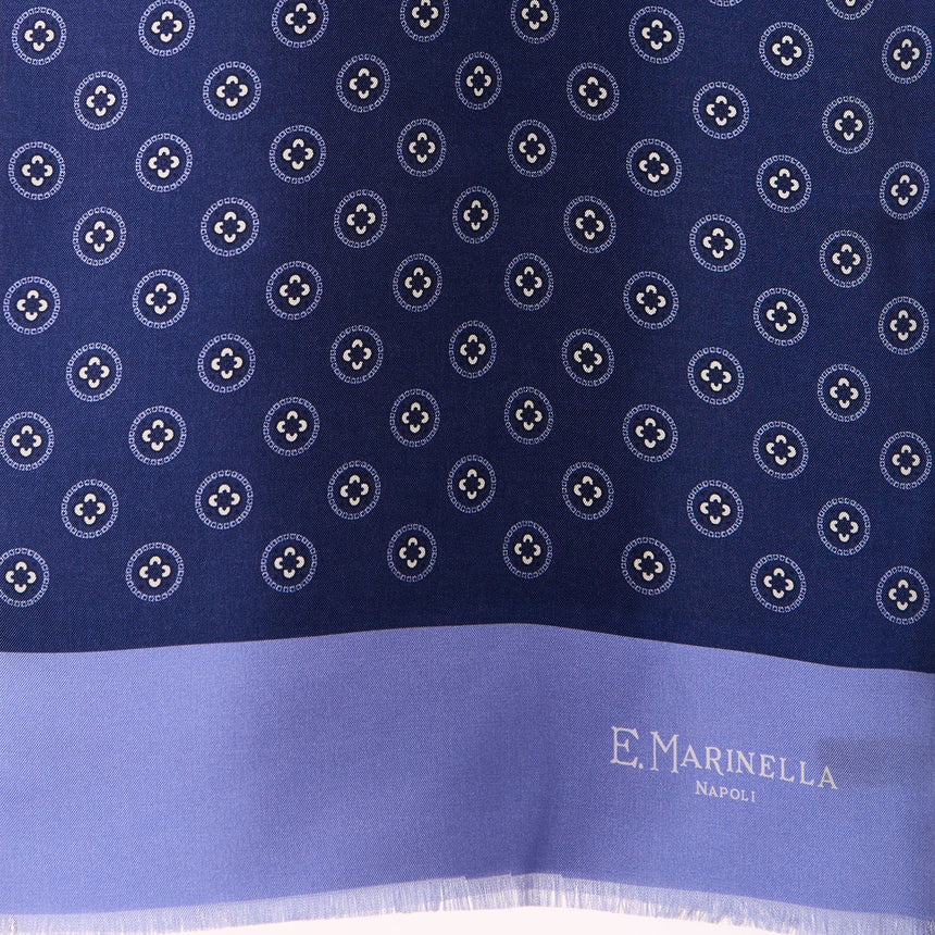 SCIARPA TUBOLARE BLU IN SETA TWILL