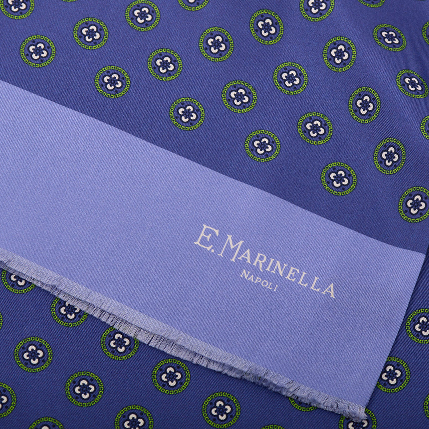 SCIARPA TUBOLARE BLU IN SETA TWILL