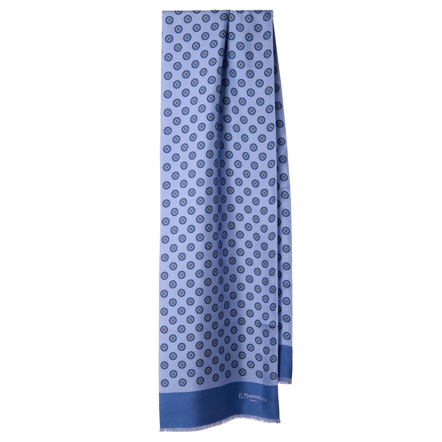 SCIARPA TUBOLARE BLU IN SETA TWILL