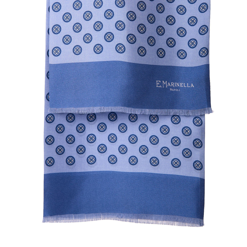SCIARPA TUBOLARE BLU IN SETA TWILL