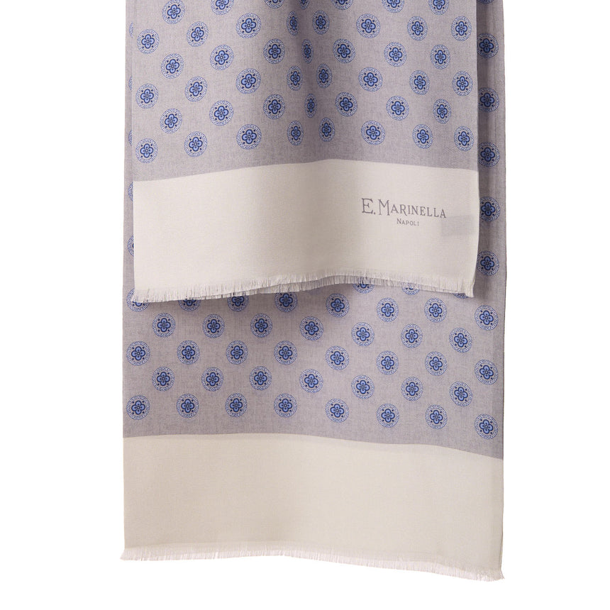 SCIARPA TUBOLARE GRIGIO CHIARO IN SETA TWILL