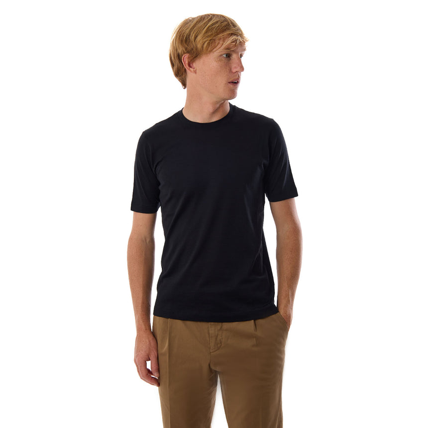 BLACK SILK T-SHIRT