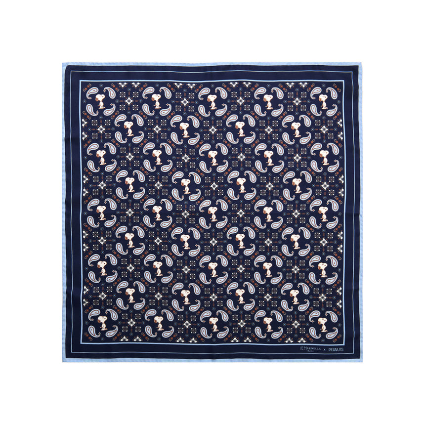BLUE PRINTED SILK SCARF 65