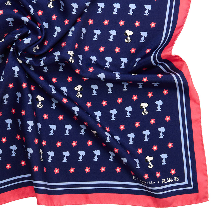 BLUE PRINTED SILK SCARF 65