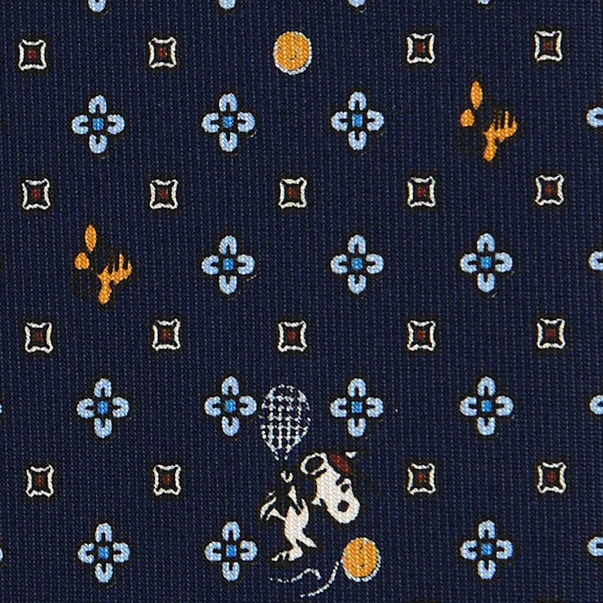 DARK BLUE SARTORIAL PRINTED SILK TIE