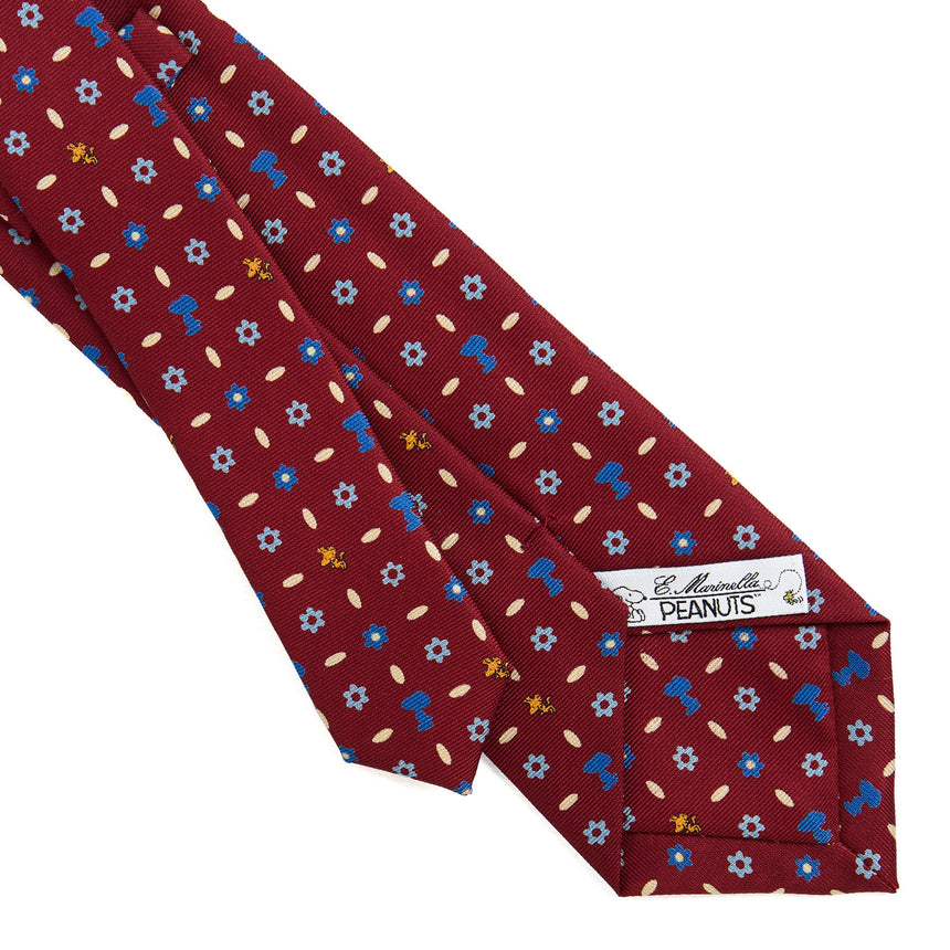 BURGUNDY SARTORIAL PRINTED SILK TIE