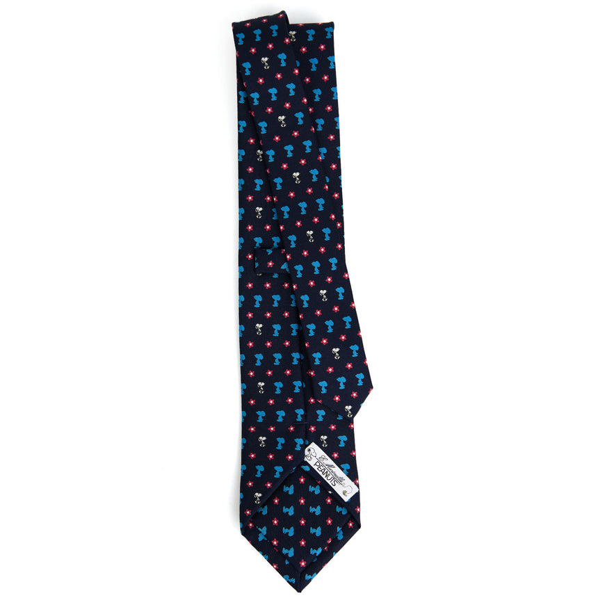 DARK BLUE SARTORIAL PRINTED SILK TIE