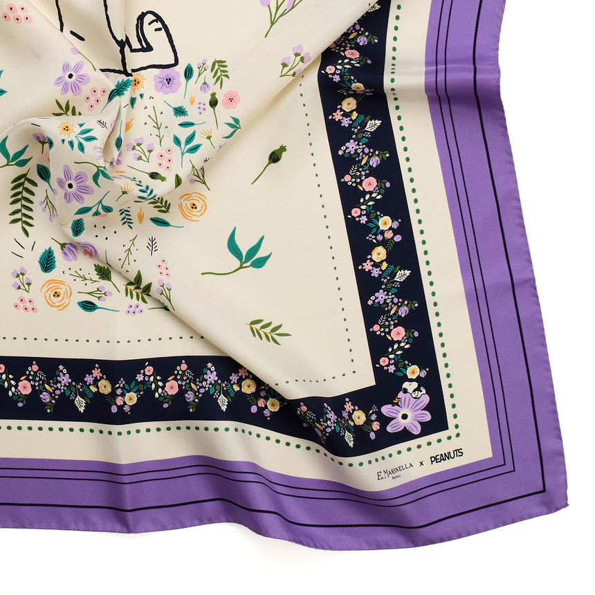 YELLOW PRINTED SILK SCARF 90