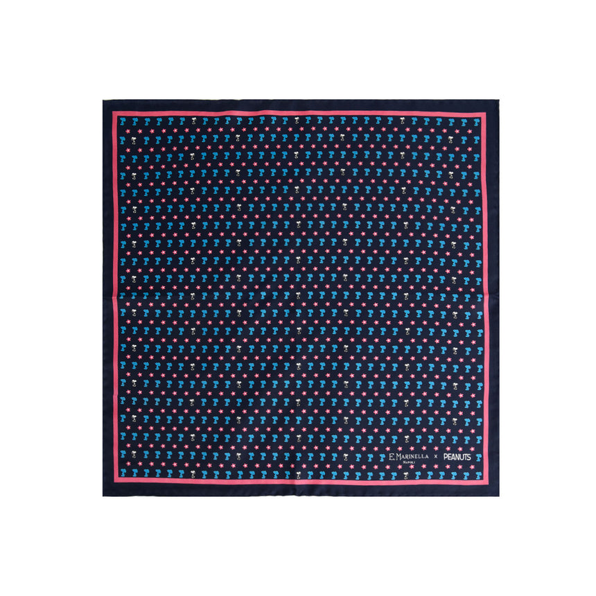 POCHETTE DA TASCHINO IN SETA STAMPATA BLU SCURO