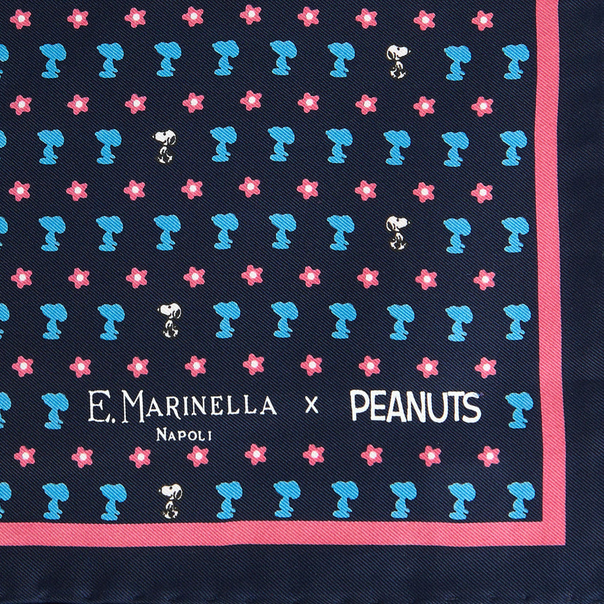POCHETTE DA TASCHINO IN SETA STAMPATA BLU SCURO