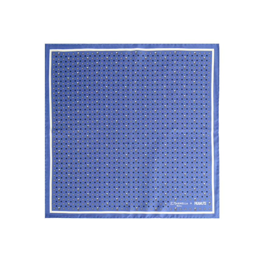 POCHETTE DA TASCHINO IN SETA STAMPATA AZZURRO POLVERE
