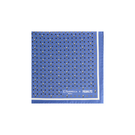 POWDER BLUE PRINTED SILK POCKET SQUARE