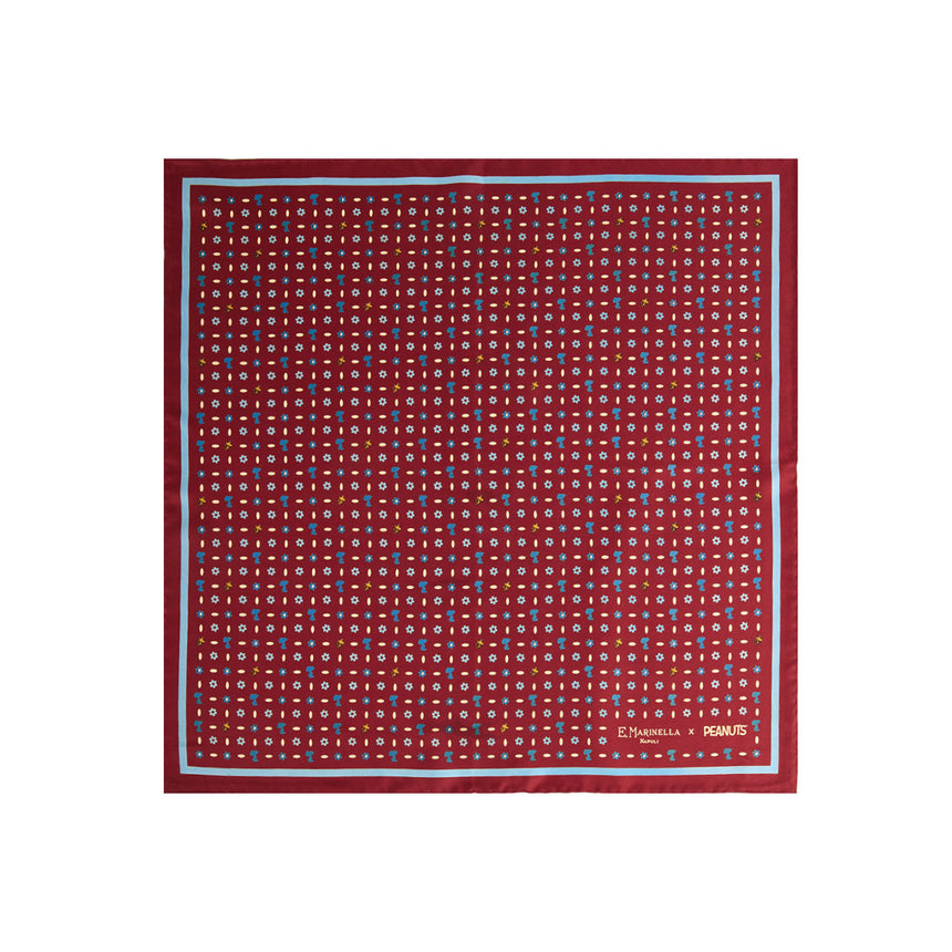 POCHETTE DA TASCHINO IN SETA STAMPATA BORDEAUX