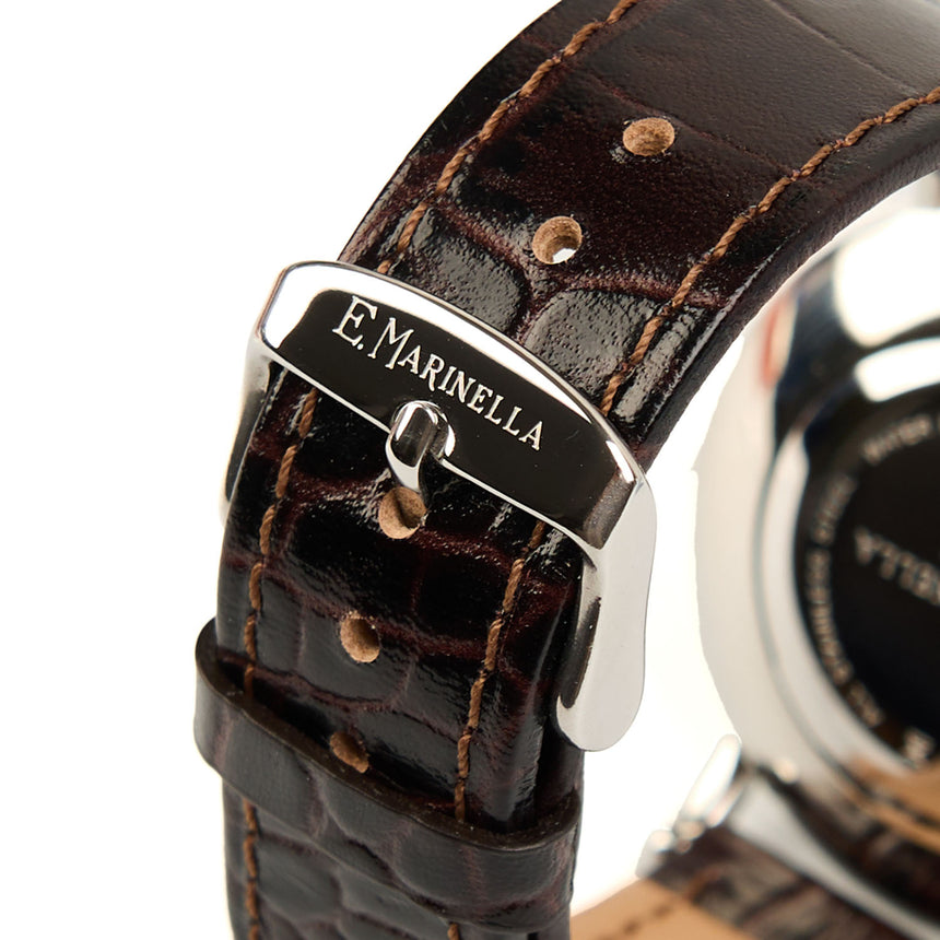 OROLOGIO ULTRAPIATTO MARRONE SCURO