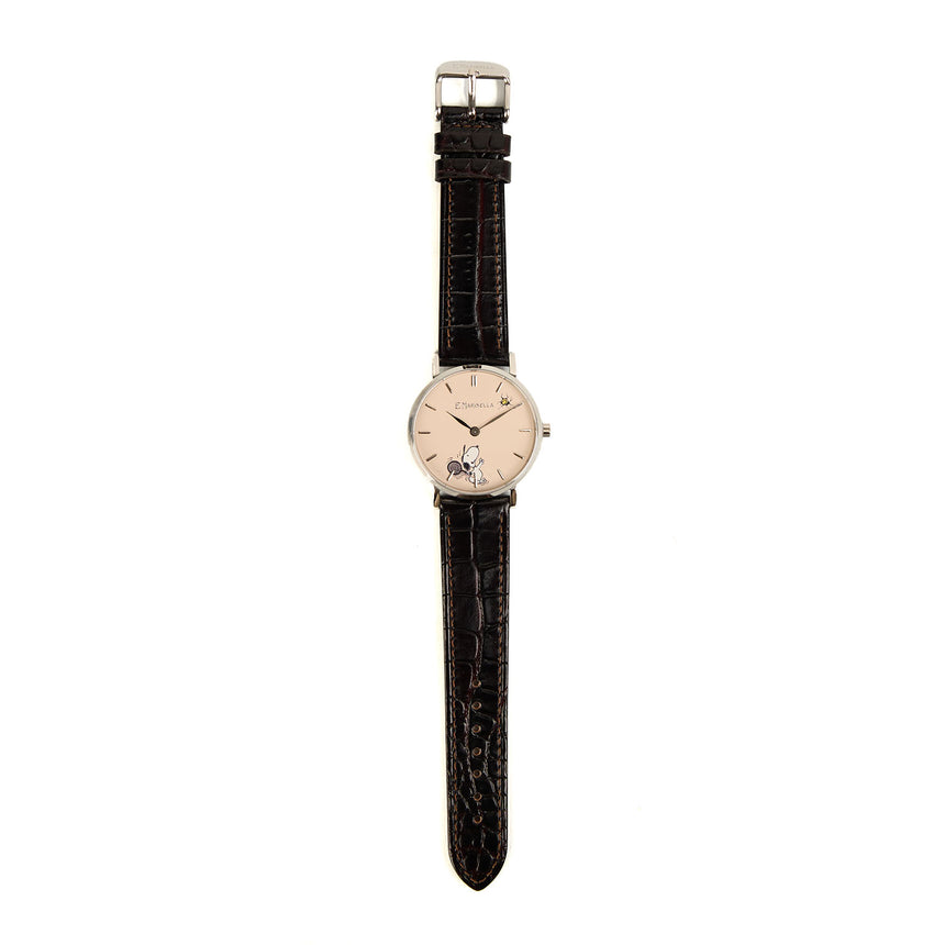 OROLOGIO ULTRAPIATTO MARRONE SCURO