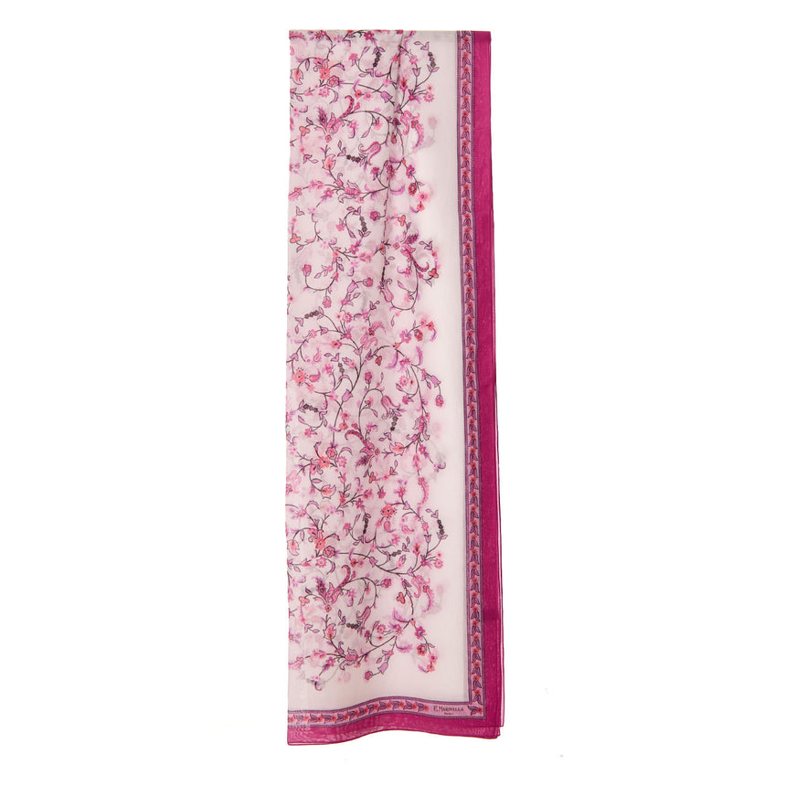 FUCHSIA STOLE IN COTTON VOILE AND SILK
