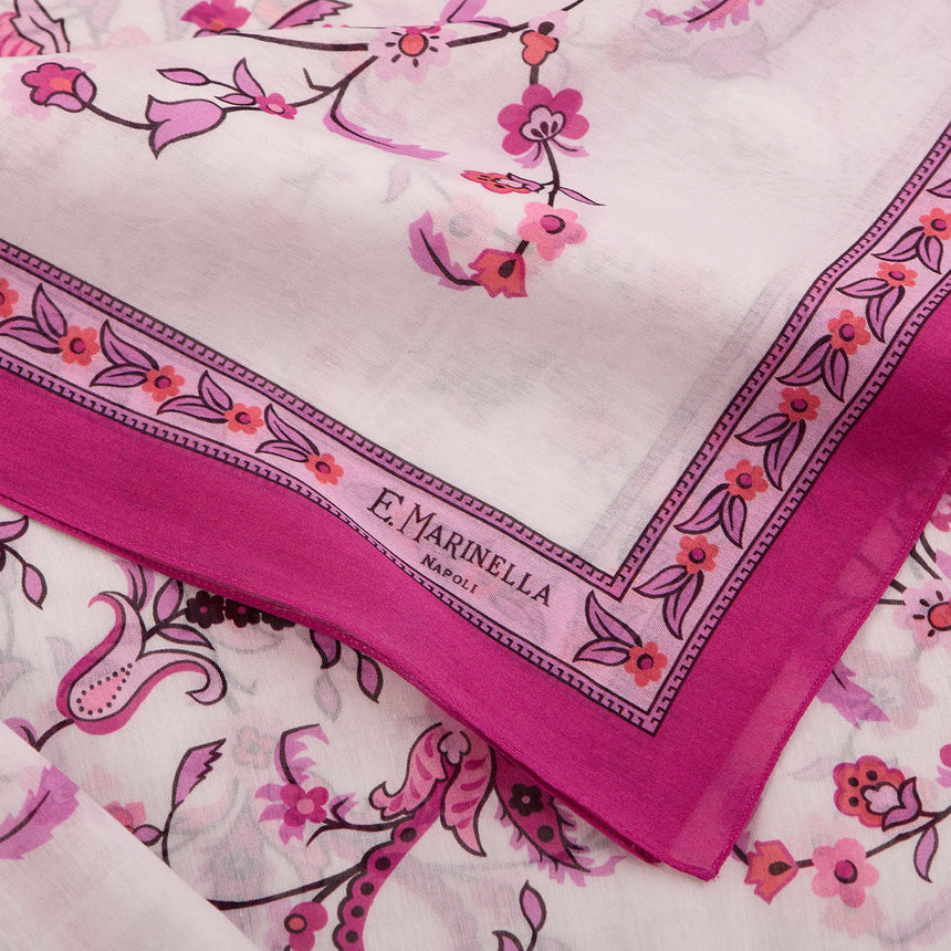 FUCHSIA STOLE IN COTTON VOILE AND SILK