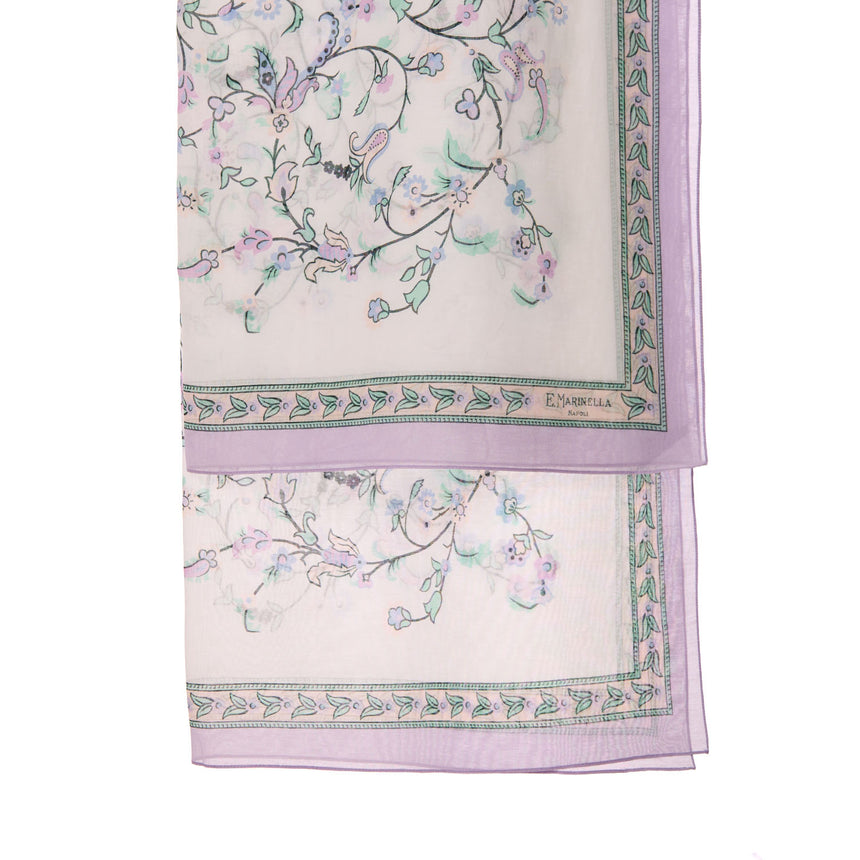 LILAC STOLE IN COTTON VOILE AND SILK