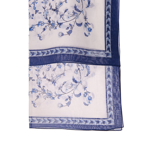 STOLA IN VOILE DI COTONE E SETA BLU