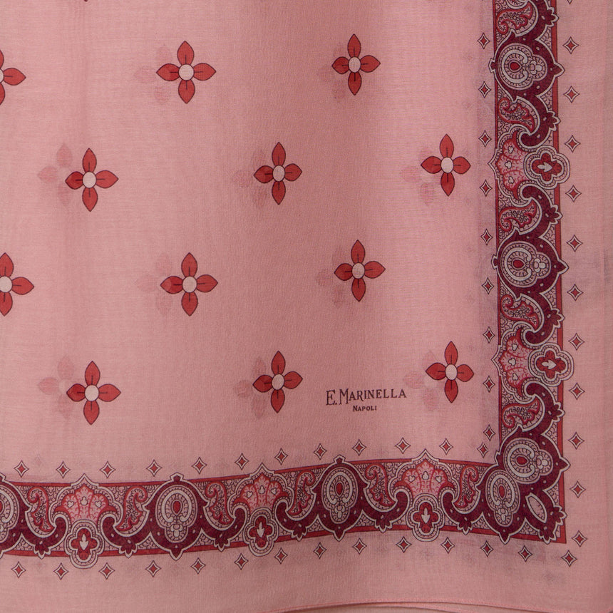 PINK STOLE IN COTTON VOILE AND SILK