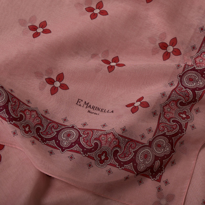 PINK STOLE IN COTTON VOILE AND SILK