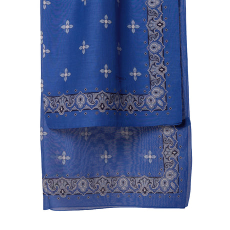 BLUE STOLE IN COTTON VOILE AND SILK