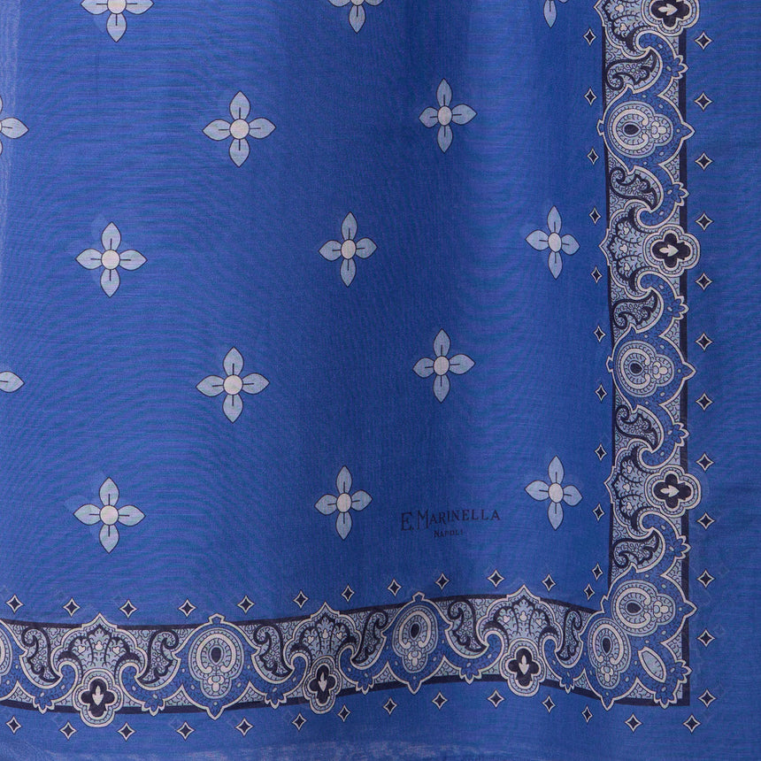 BLUE STOLE IN COTTON VOILE AND SILK