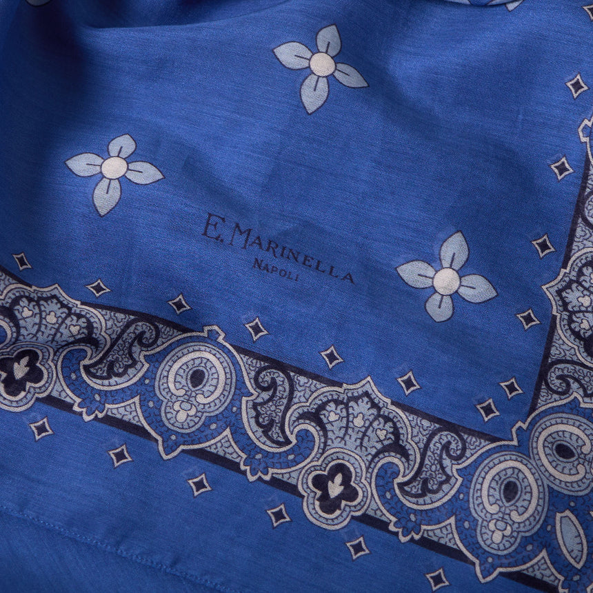 BLUE STOLE IN COTTON VOILE AND SILK