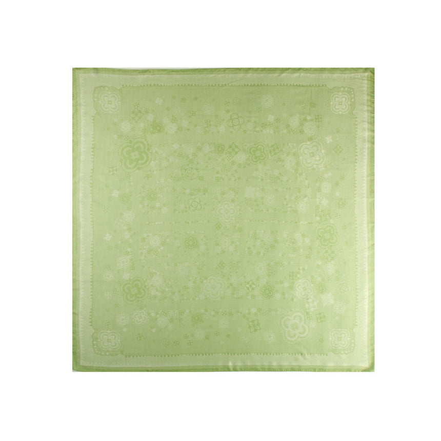 GREEN SILK AND COTTON SCARF 120