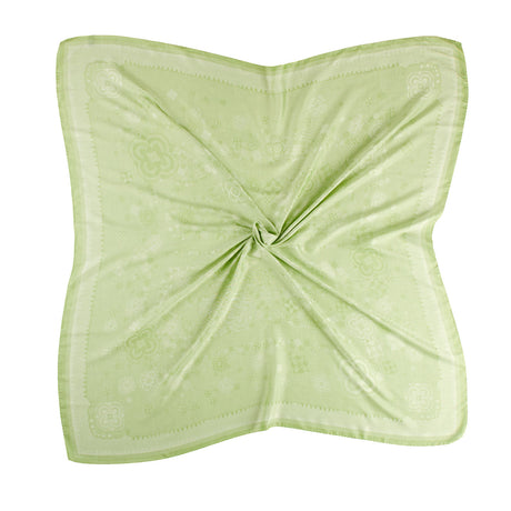 GREEN SILK AND COTTON SCARF 120