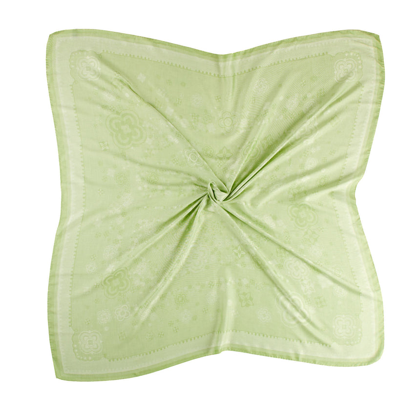 GREEN SILK AND COTTON SCARF 120