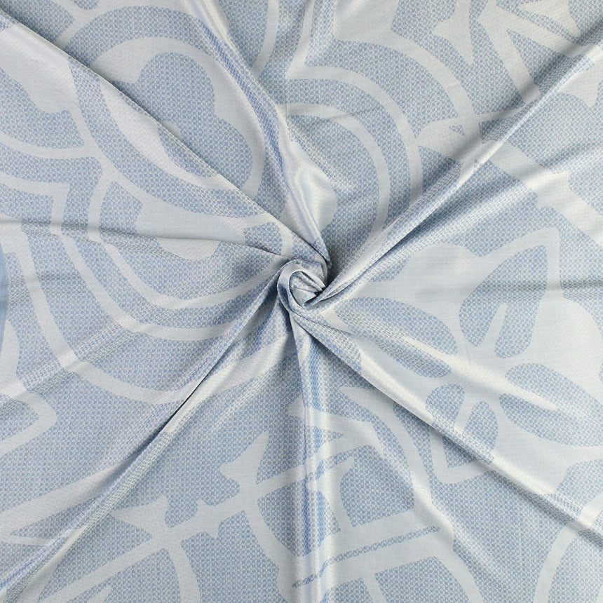 BLUE SILK AND COTTON SCARF 120