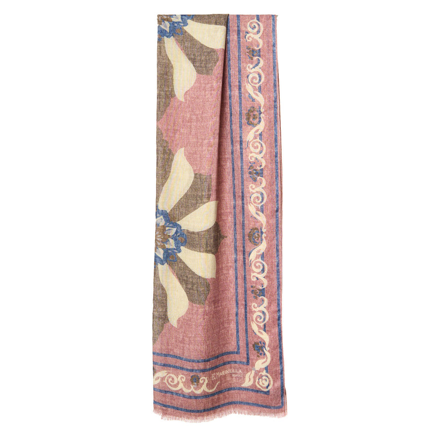 PINK WOOL, SILK AND CASHMERE STOLE