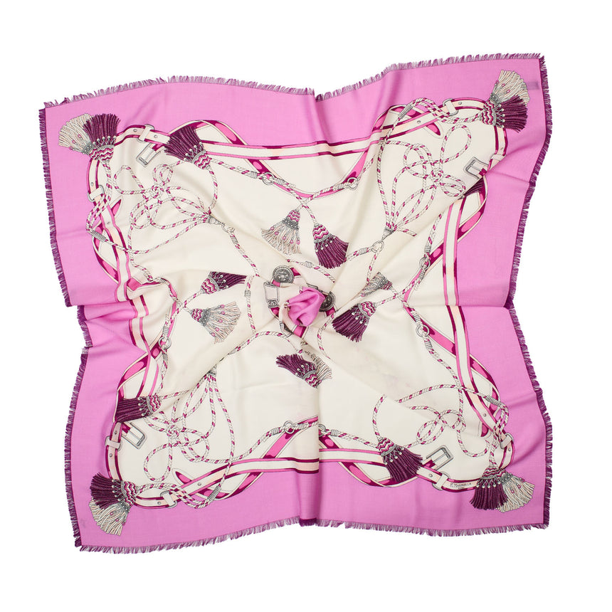 PINK STOLE 115 IN WOOL, SILK AND CASHMERE
