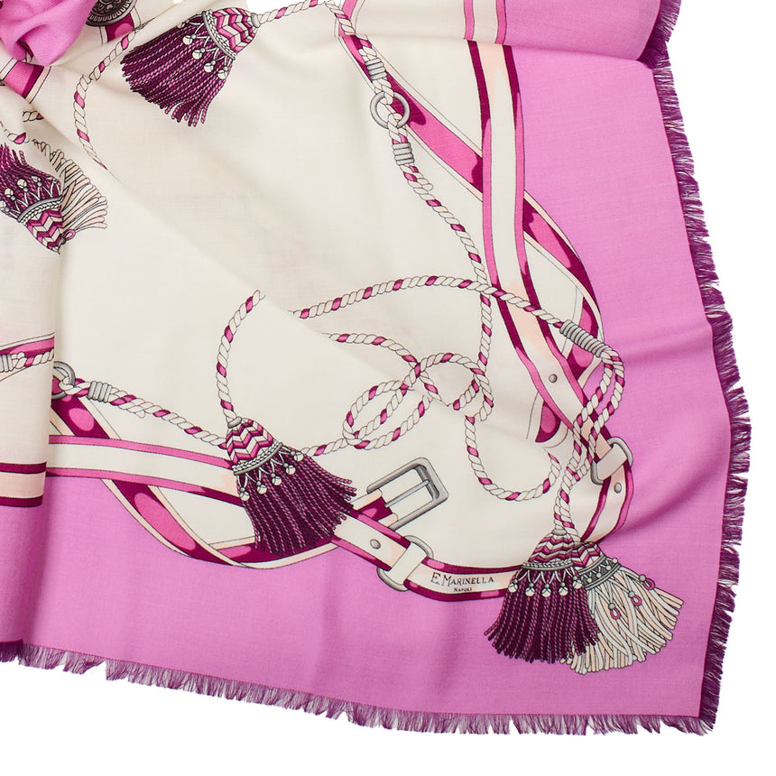 PINK STOLE 115 IN WOOL, SILK AND CASHMERE