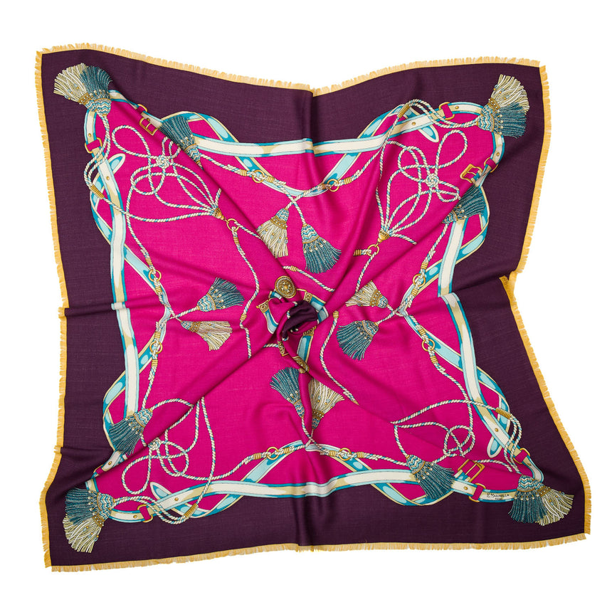 BURGUNDY STOLE 115 IN WOOL, SILK AND CASHMERE