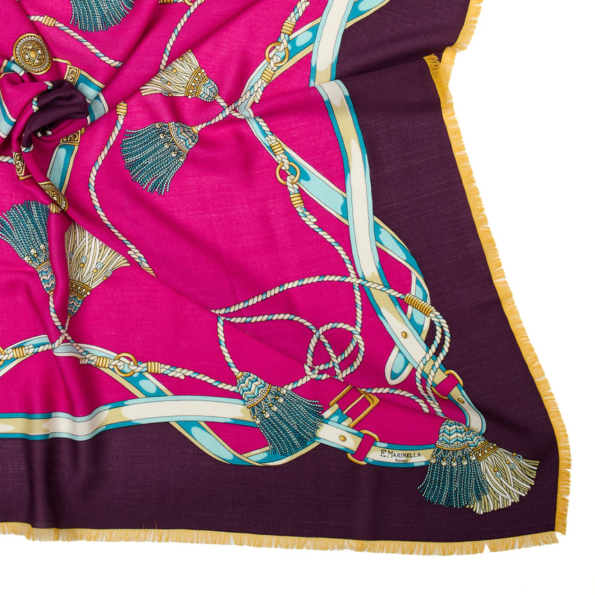 BURGUNDY STOLE 115 IN WOOL, SILK AND CASHMERE