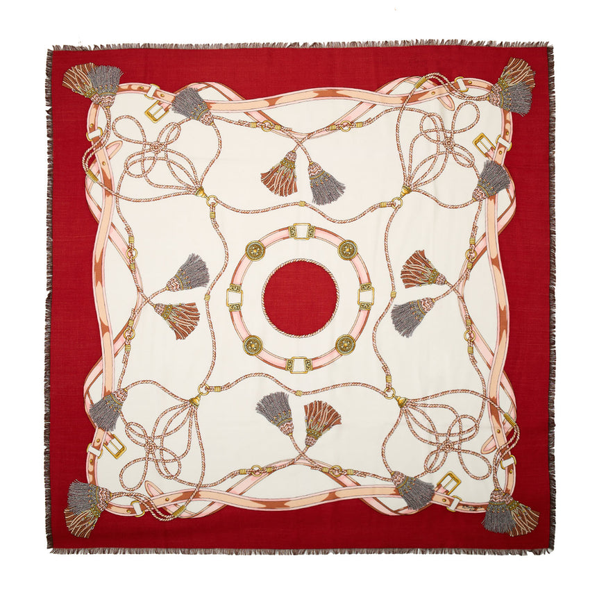 RED STOLE 115 IN WOOL, SILK AND CASHMERE
