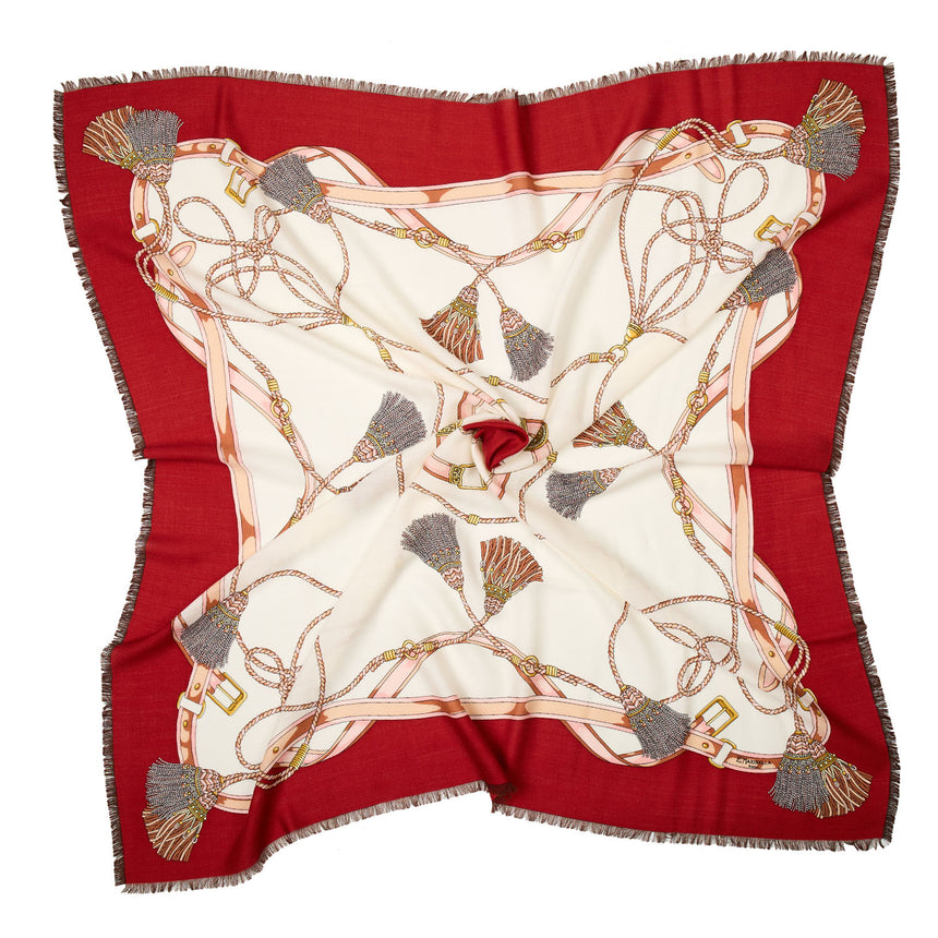 RED STOLE 115 IN WOOL, SILK AND CASHMERE