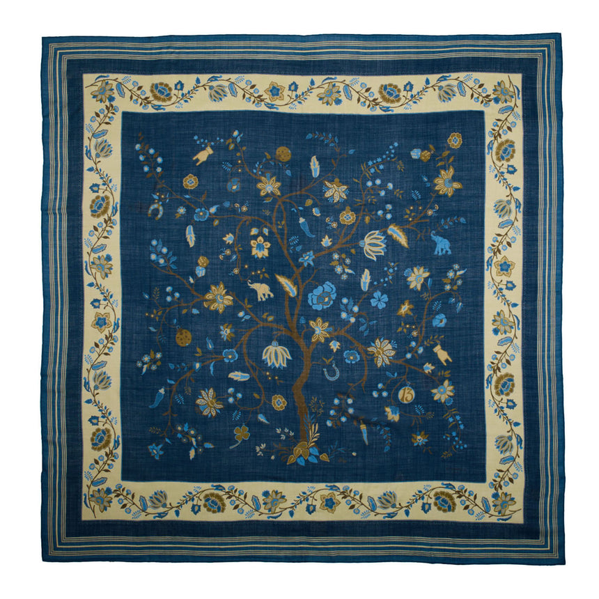 BLUE STOLE 140 IN WOOL AND CASHMERE