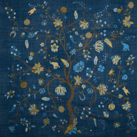 BLUE STOLE 140 IN WOOL AND CASHMERE