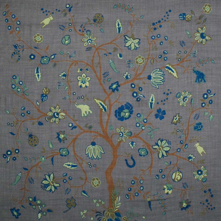 GREY STOLE 140 IN WOOL AND CASHMERE