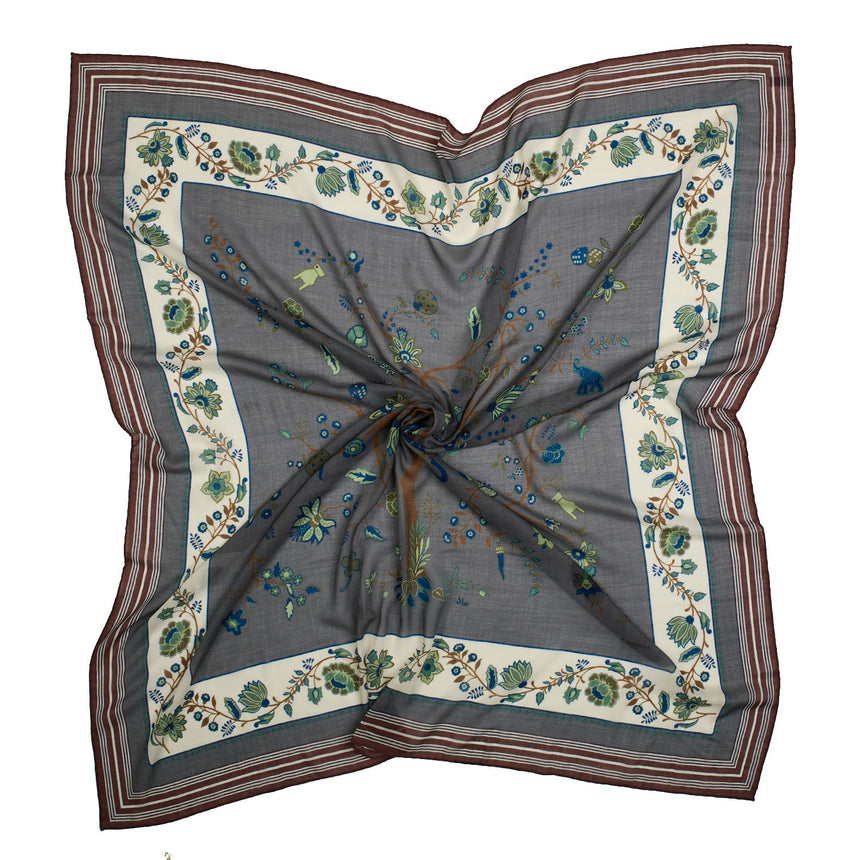 GREY STOLE 140 IN WOOL AND CASHMERE