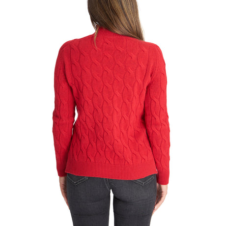 LUPETTO RASATO CON TRECCE IN LANA ROSSO