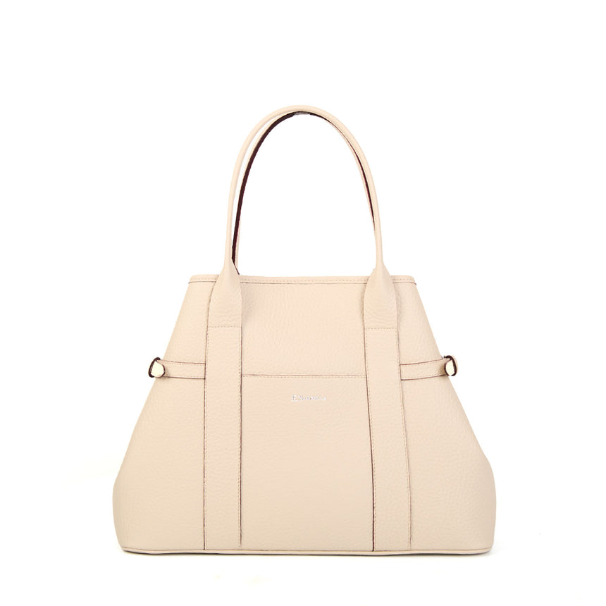 BEIGE TOTE BAG SIDE BUCKLES