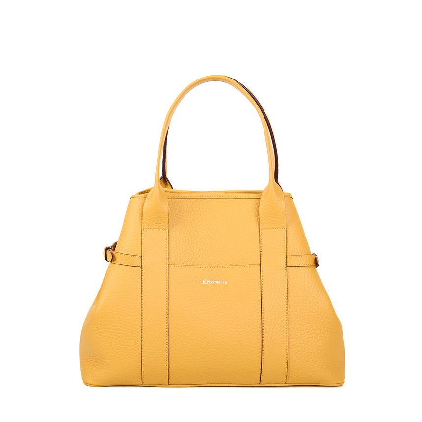 TOTE BAG SIDE BUCKLES GIALLA